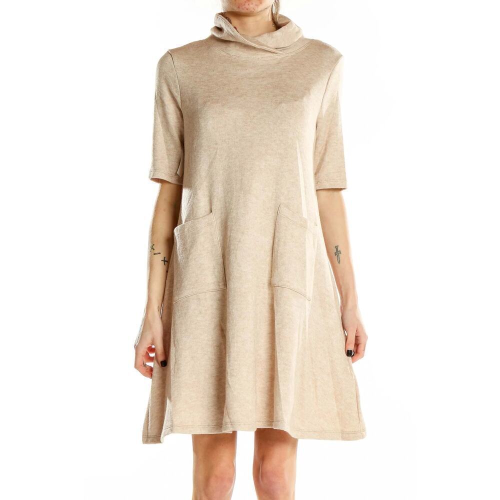 Robbie Bee Turtleneck Swing Dress Oatmeal Size XL NWT